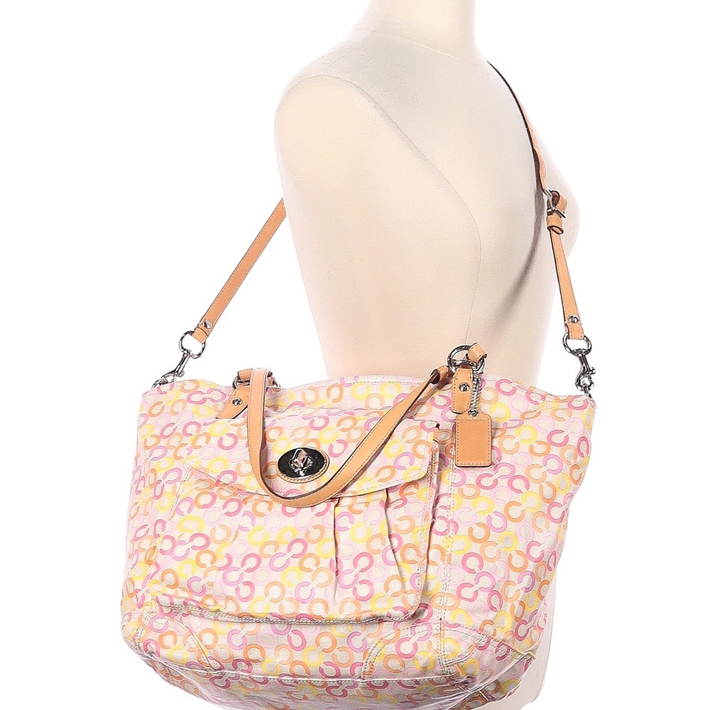 Coach Leah Op Art Coated Canvas Large Tote